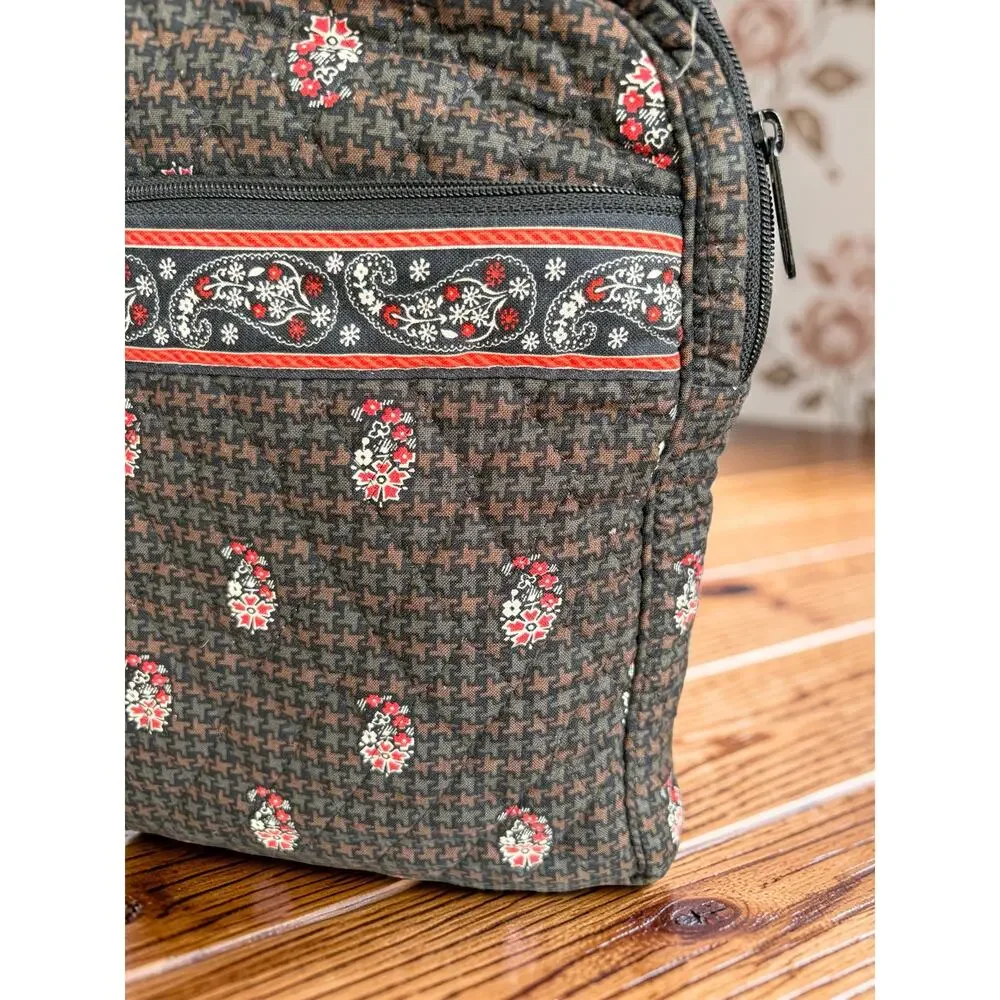 Vera Bradley Brown Paisley Laptop Bag Computer Briefcase Quilted Retired Print